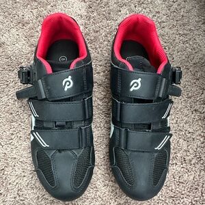Peloton Black Cycling Shoes with Red Lining